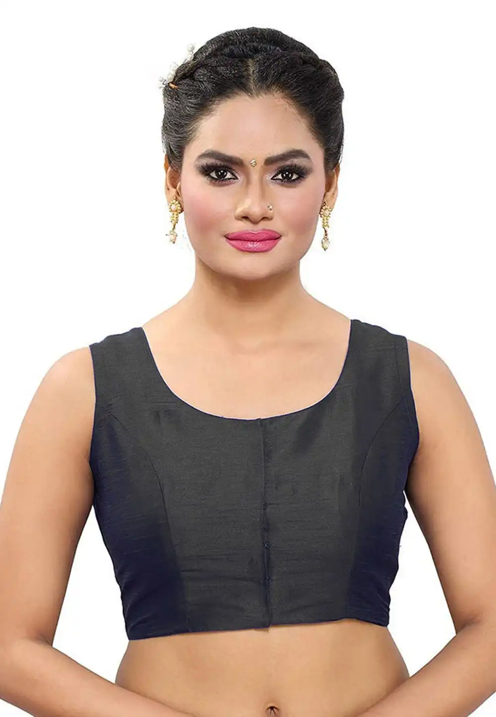 Black Dupion Silk Readymade Blouse 276089