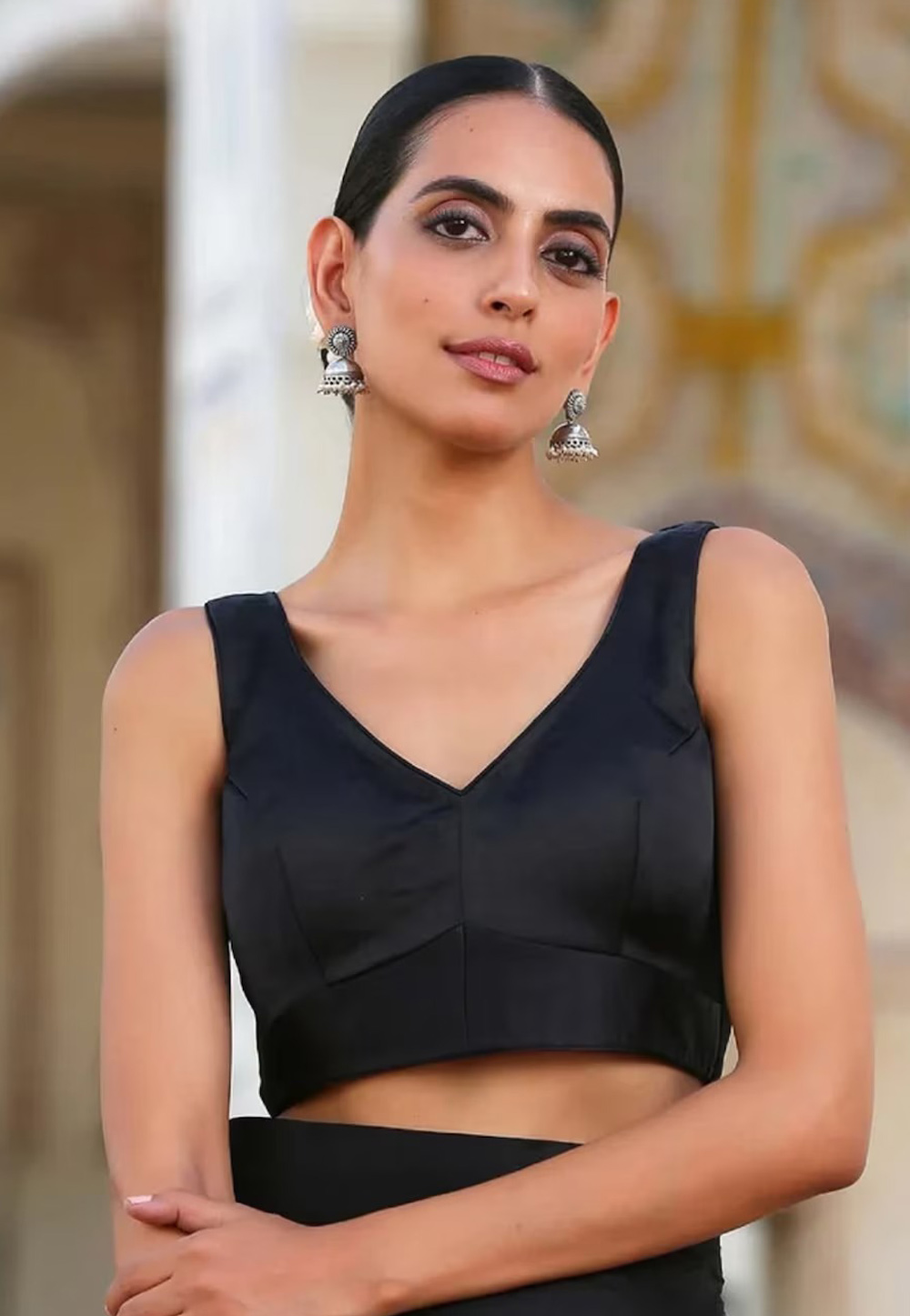 Black Dupion Silk Readymade Blouse 276102