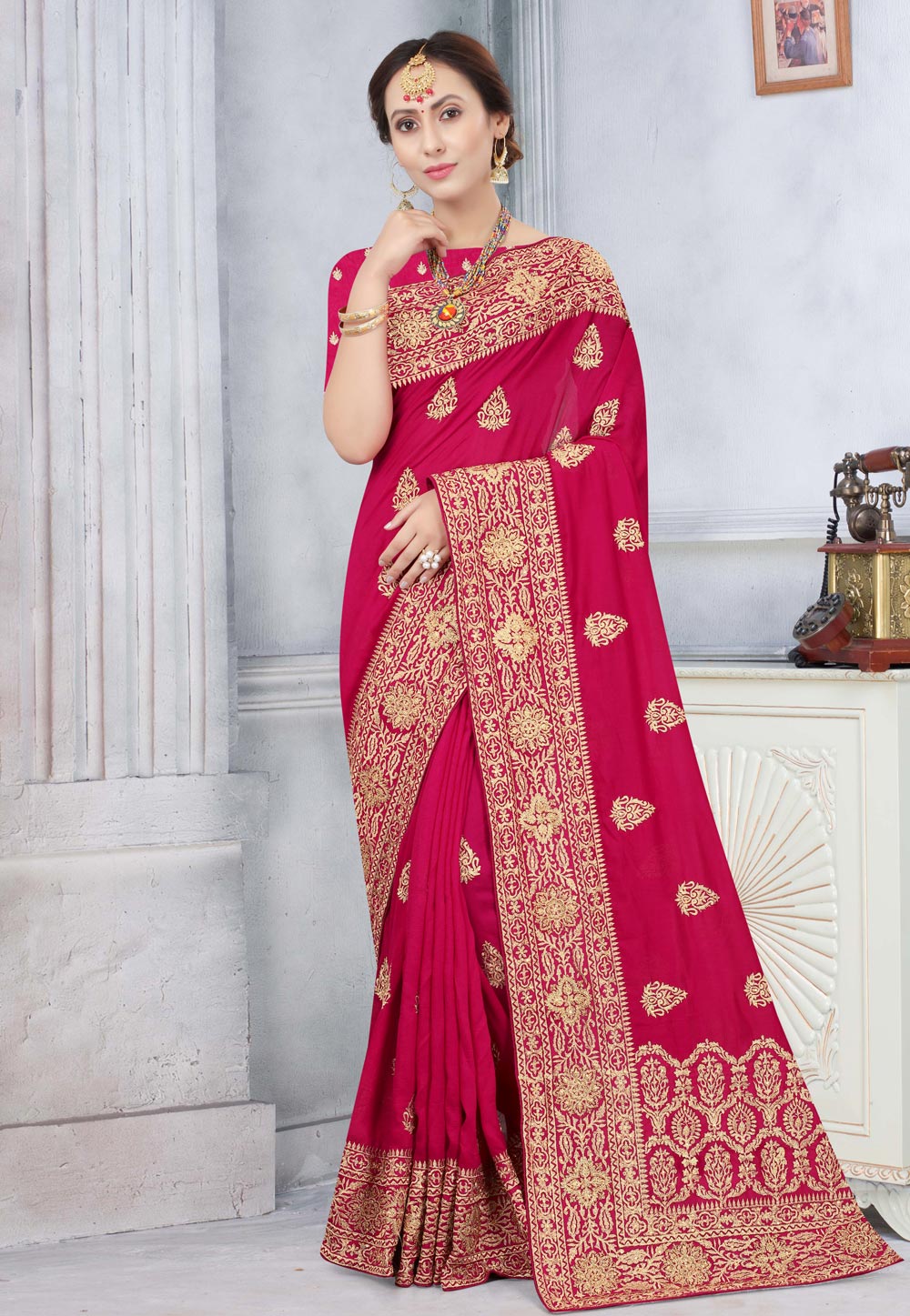 Pink Silk Saree With Blouse 219322