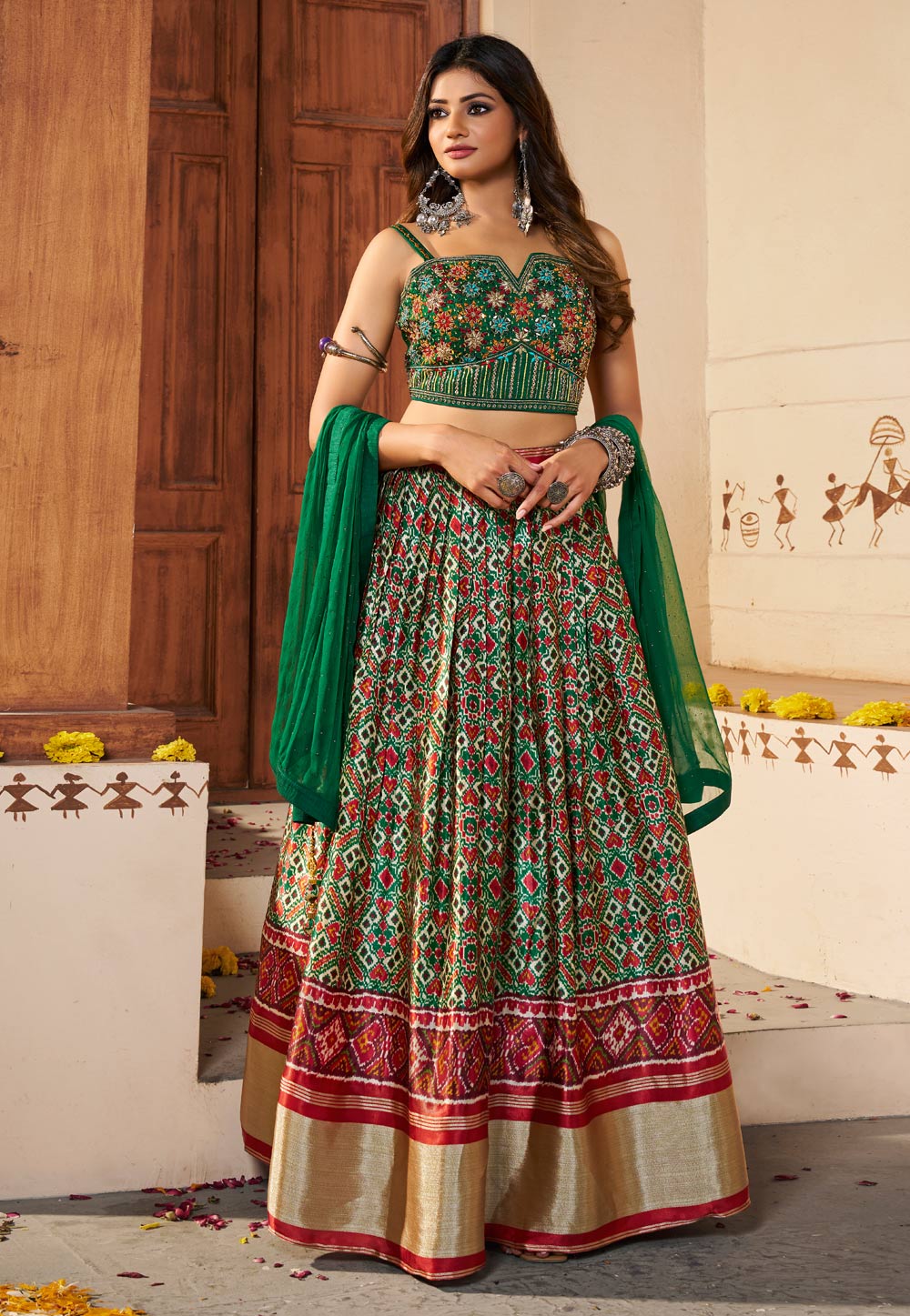 Green Silk Lehenga Choli 274403