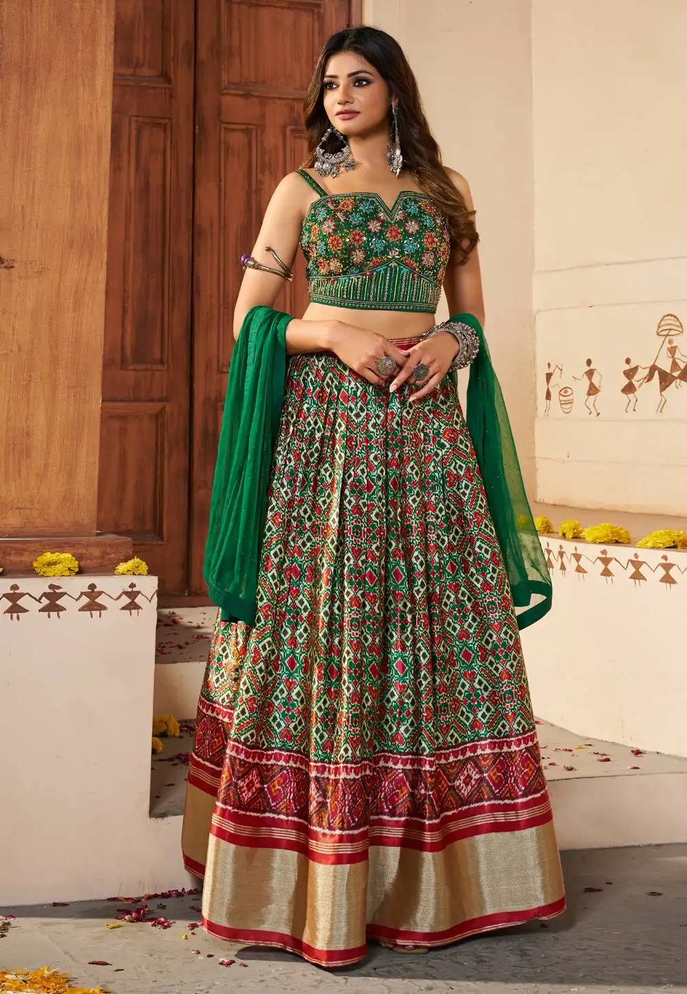 Green Silk Lehenga Choli 274403