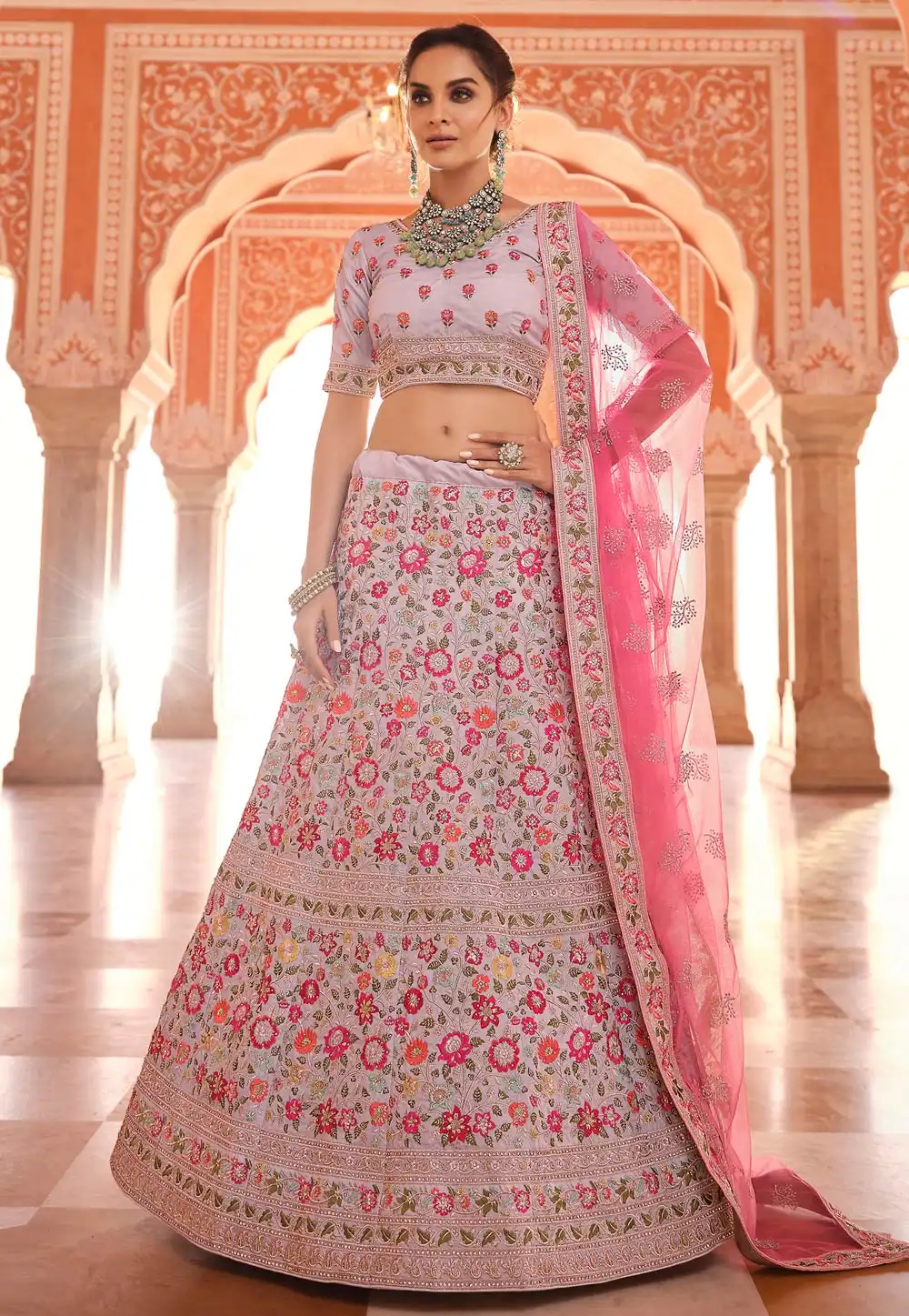 Light Purple Crepe Circular Lehenga Choli 237980