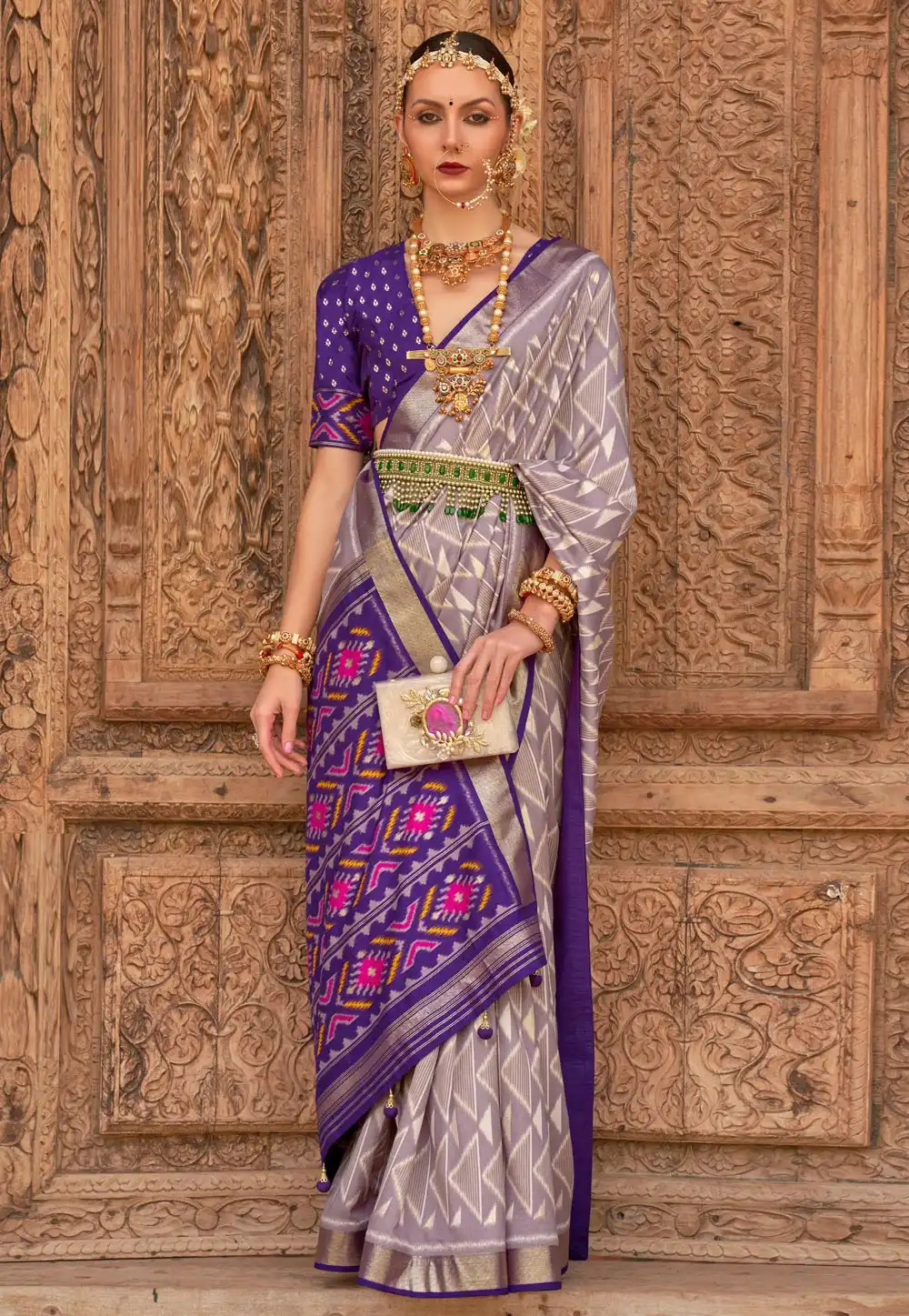 Lavender Silk Saree With Blouse 265360