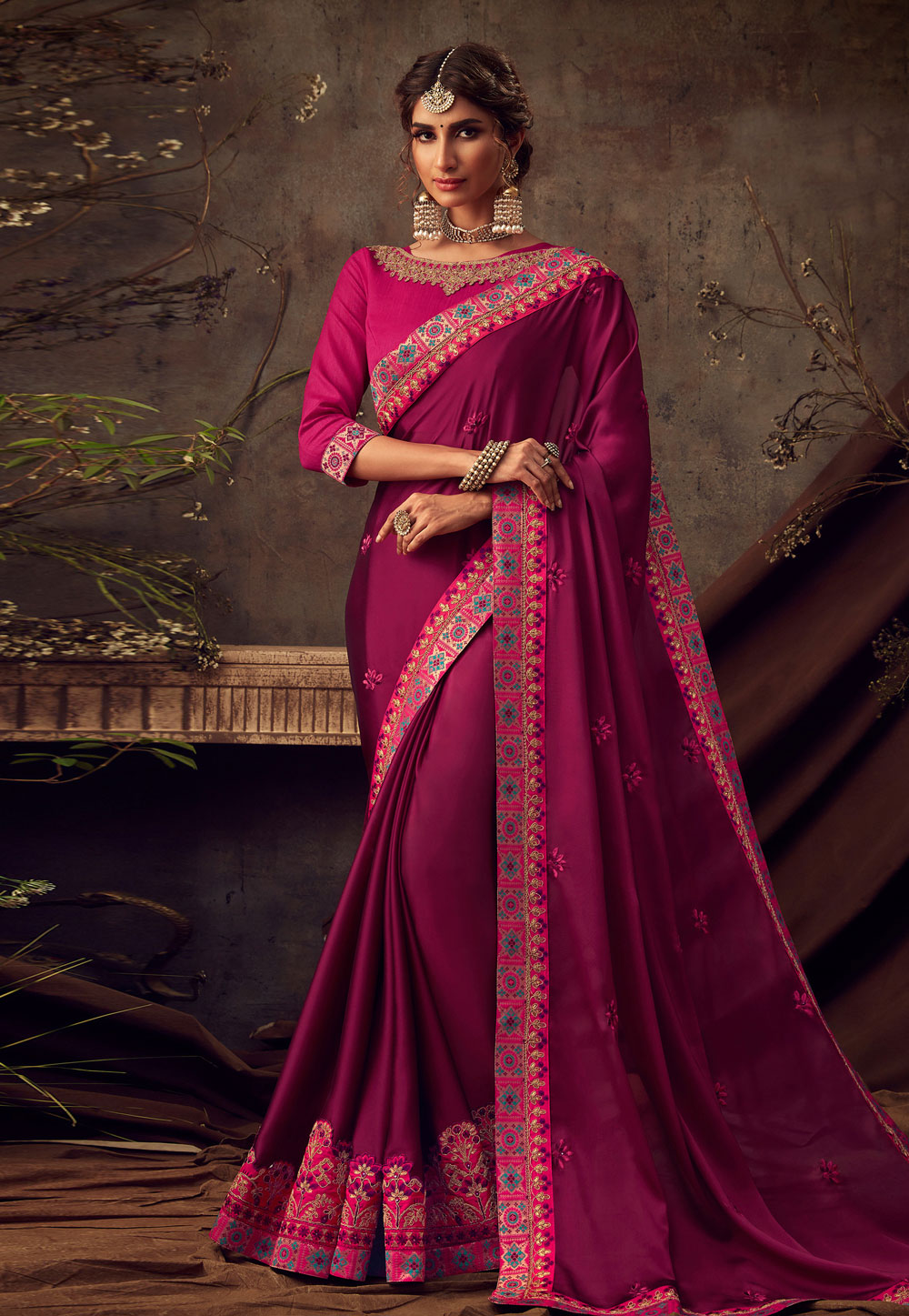 Purple Silk Saree With Blouse 193831