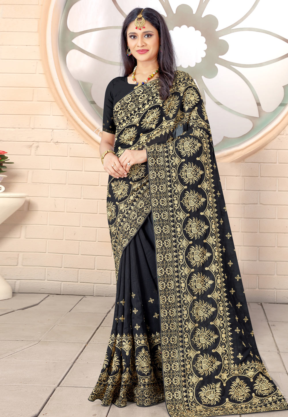 Black Silk Saree With Blouse 236667