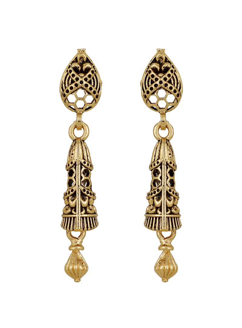 Golden Brass Earrings 150688