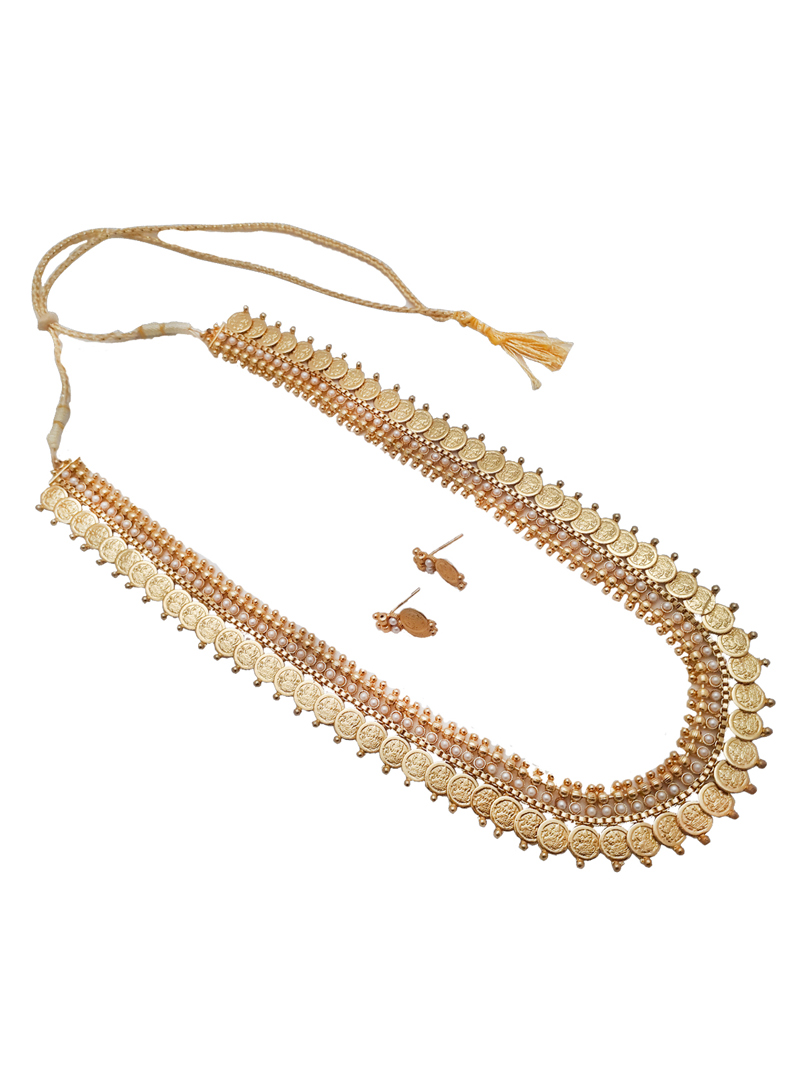 White Alloy Austrian Diamond Necklace With Earrings 148731