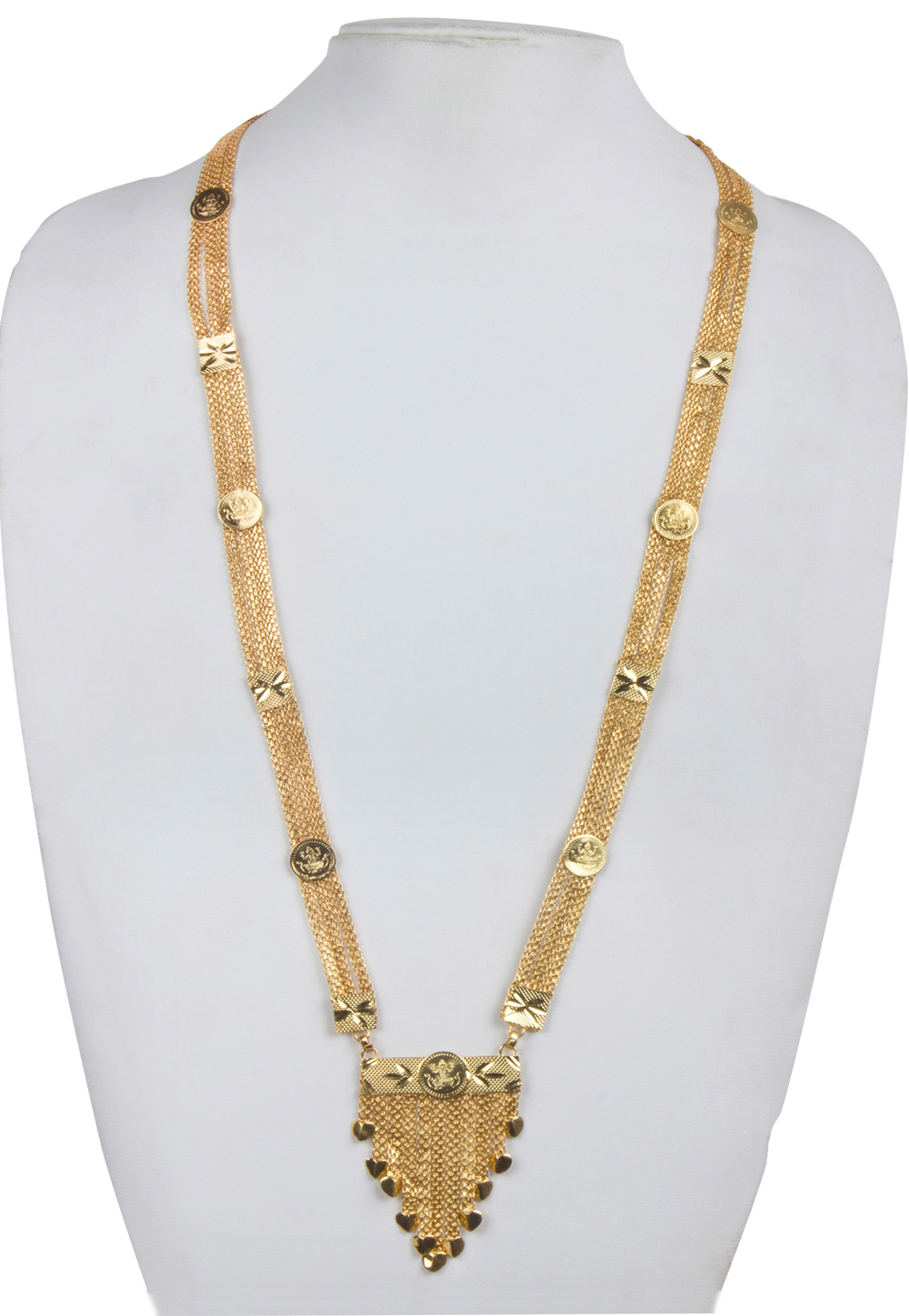 Golden Alloy Kundan Necklace 156246