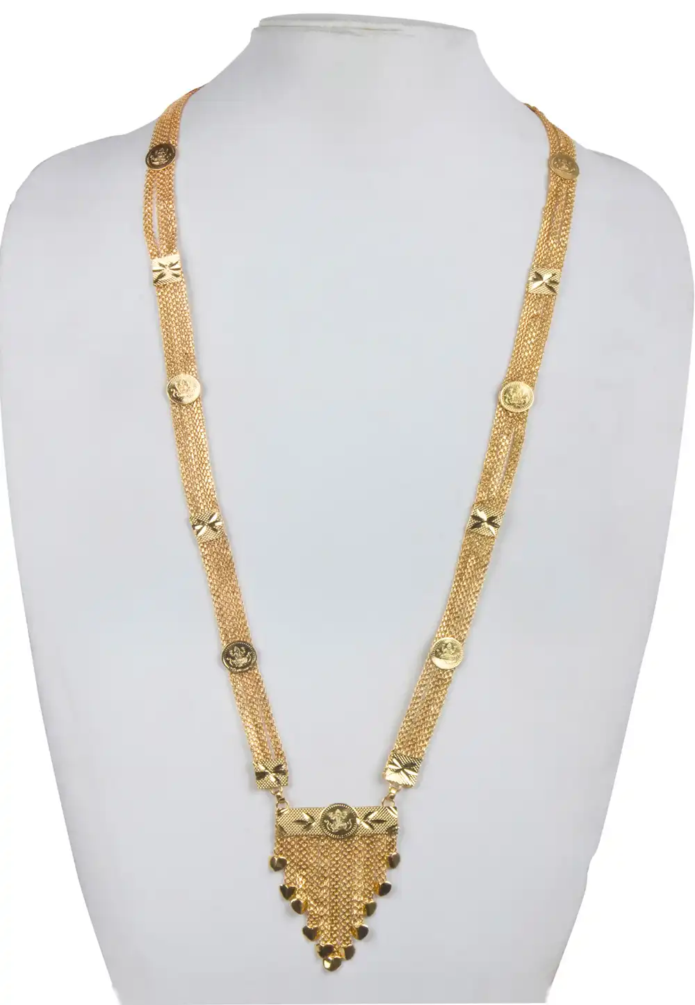 Golden Alloy Kundan Necklace 156246