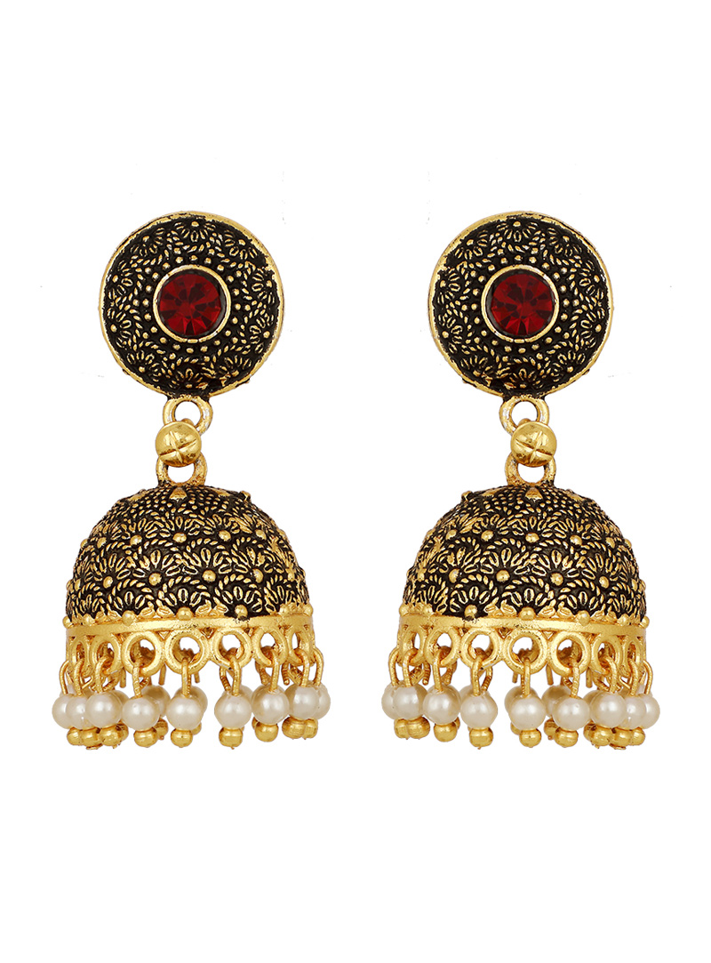 Golden Brass Earrings 150691