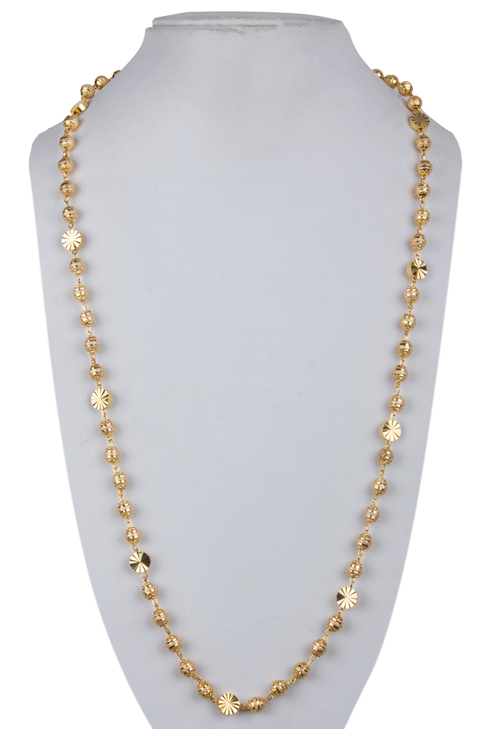 Golden Alloy Kundan Neck Chain 156248