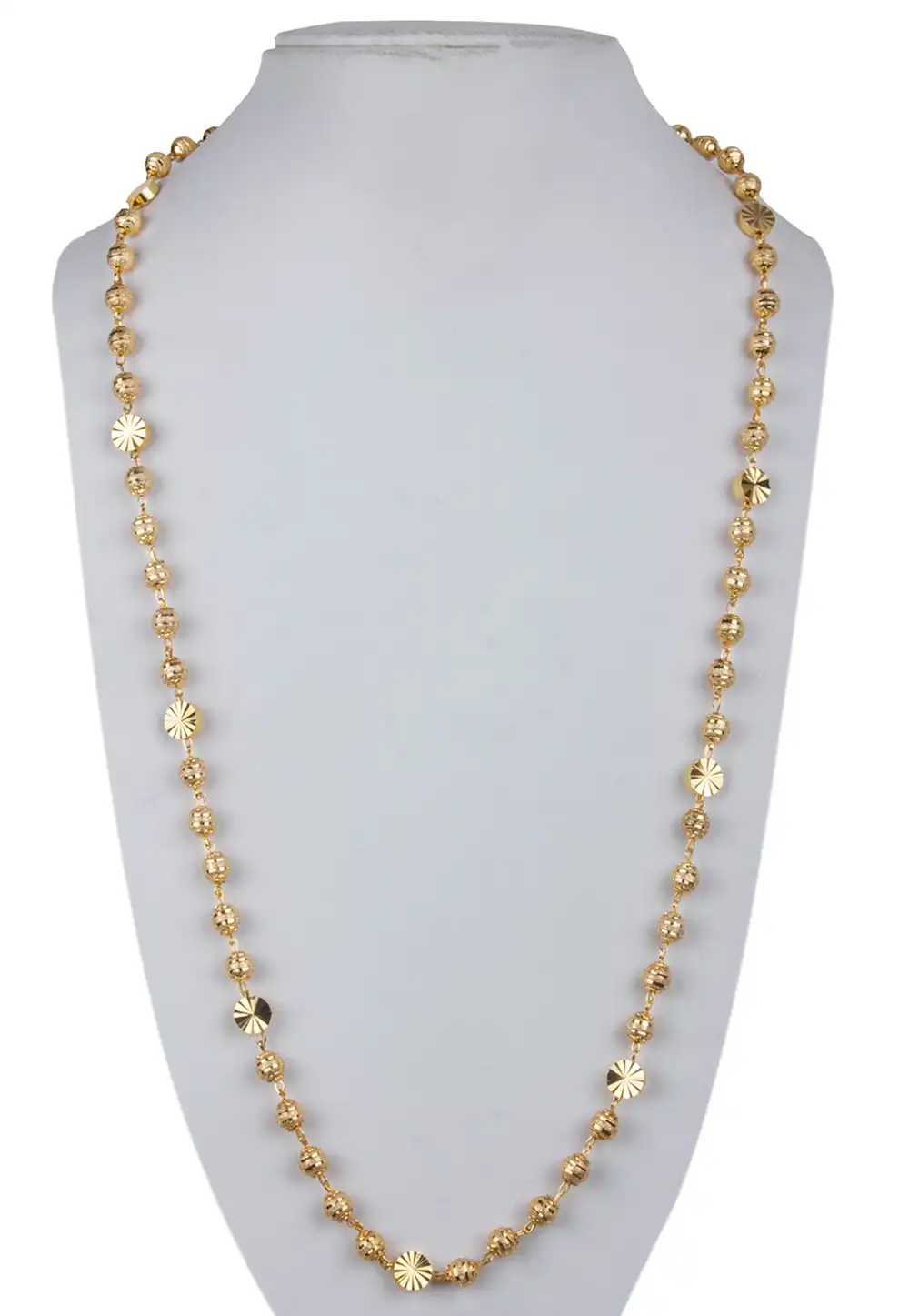 Golden Alloy Kundan Neck Chain 156248