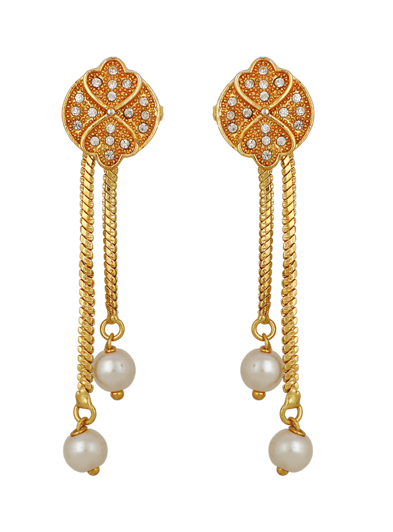 Orange Brass Earrings 150717