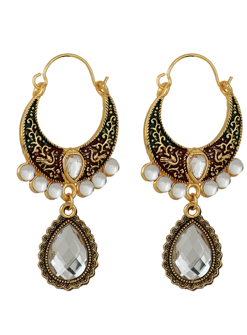 Maroon Brass Earrings 150739