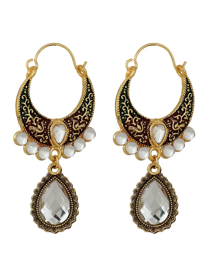 Maroon Brass Earrings 150739