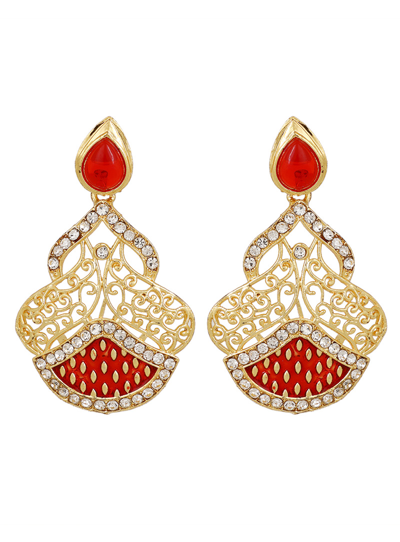 Red Brass Earrings 150769