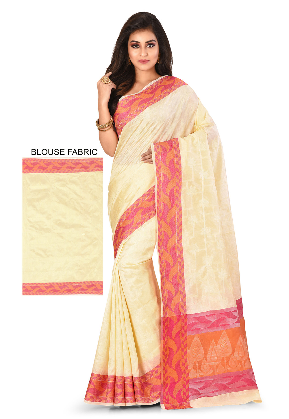Cream Art Silk Festival Wear Saree 198414