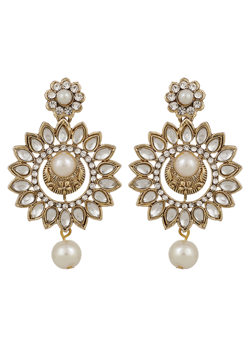 White Brass Earrings 150786