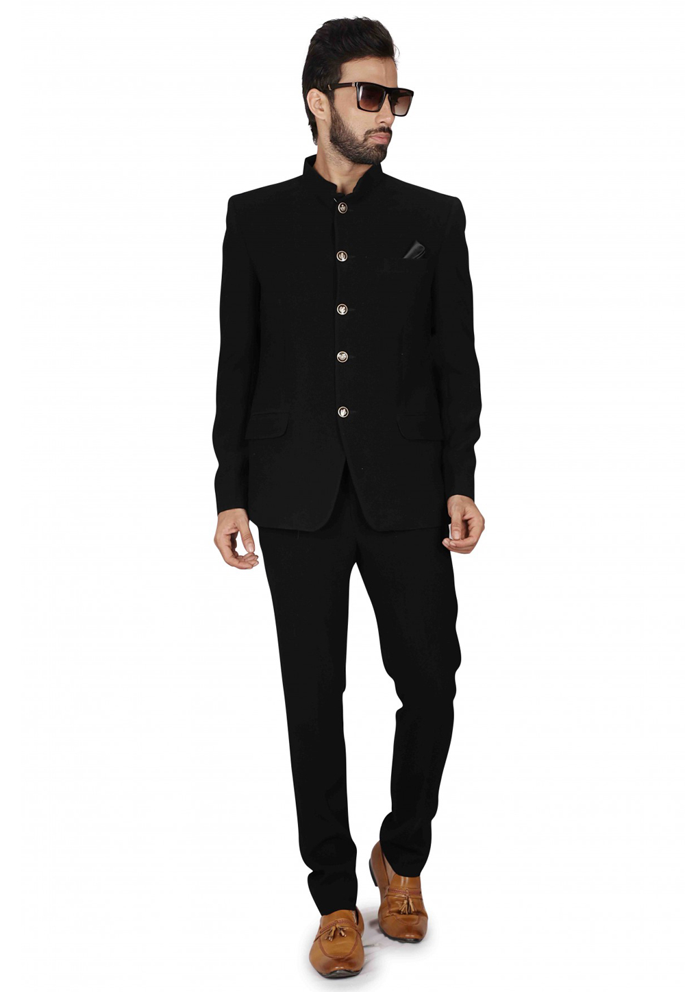 Black Viscose Jodhpuri Suit 235143