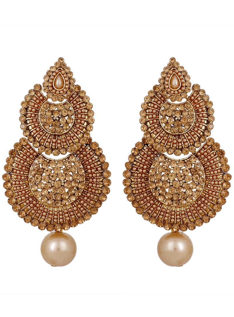 Golden Brass Earrings 150790