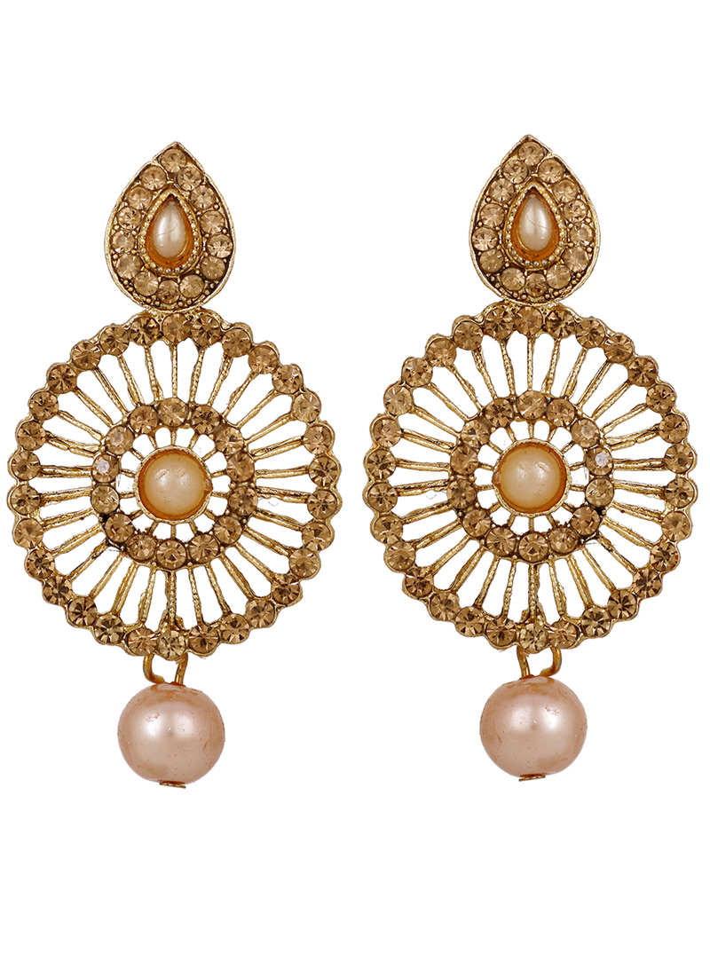 Golden Brass Earrings 150791