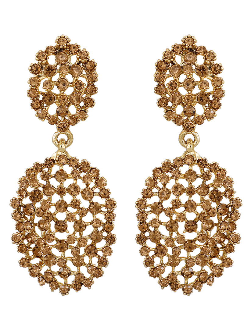 Golden Brass Earrings 150801