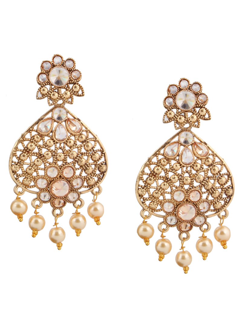 Golden Brass Earrings 151085