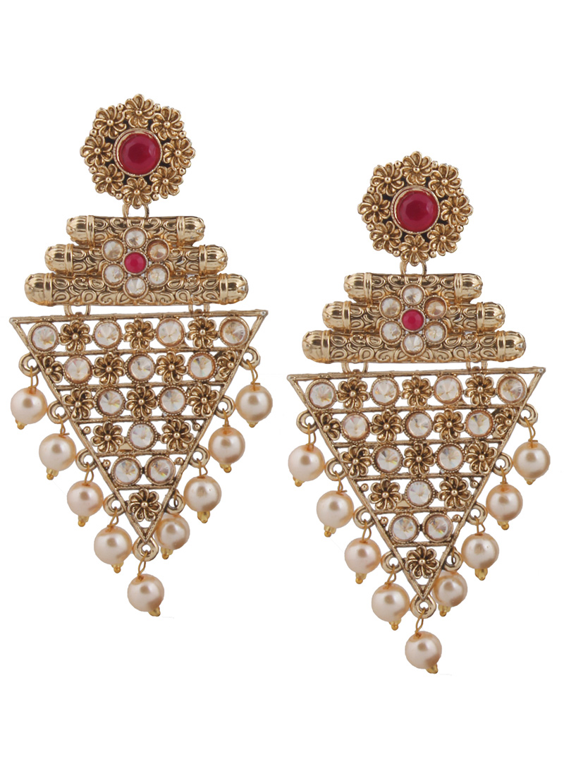 Golden Brass Earrings 151093