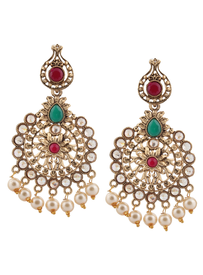 Green Brass Earrings 151099