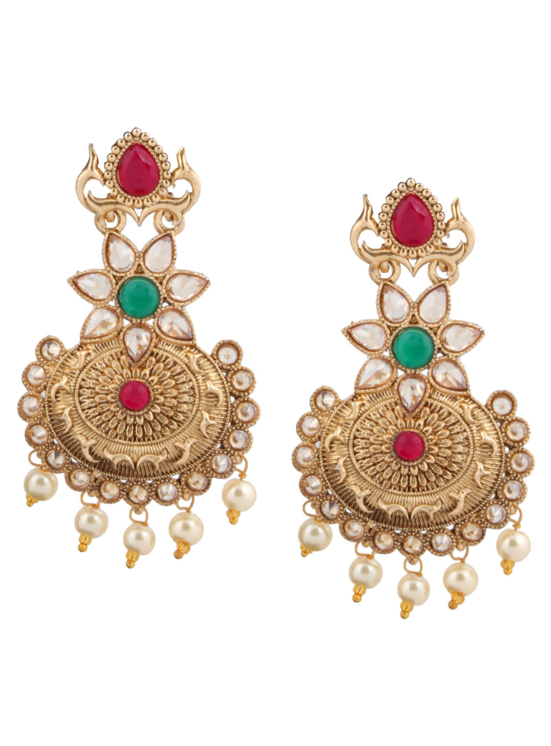 Green Brass Earrings 151103