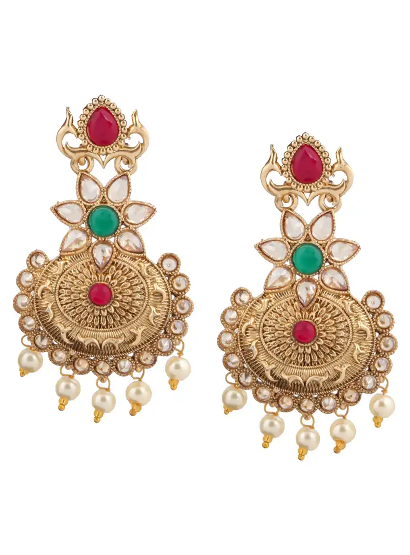 Green Brass Earrings 151103