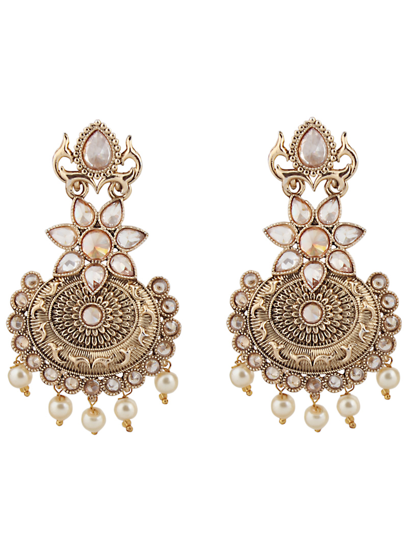 Golden Brass Earrings 151106