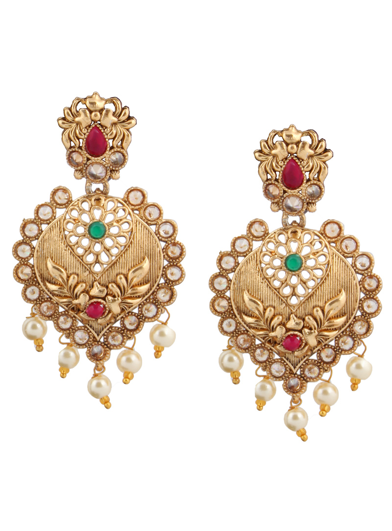 Green Brass Earrings 151107