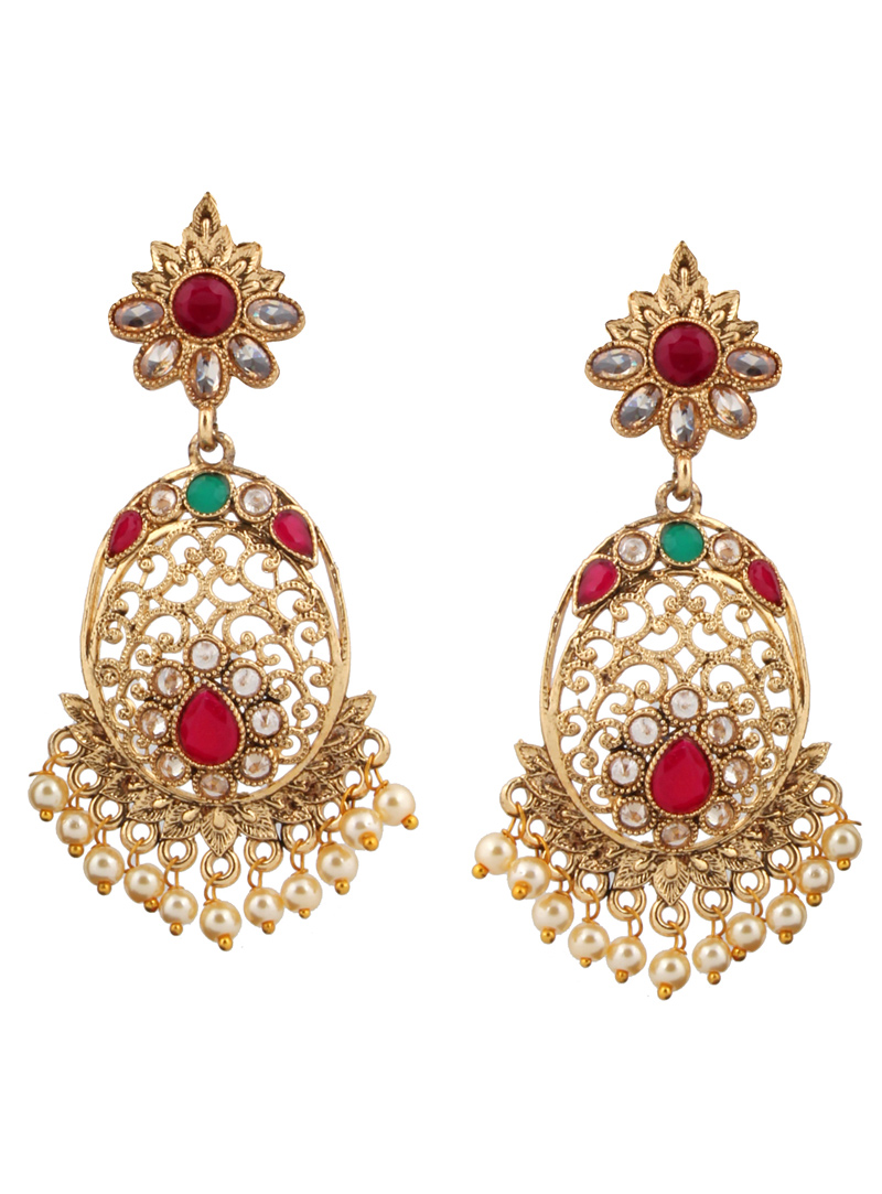 Green Brass Earrings 151111