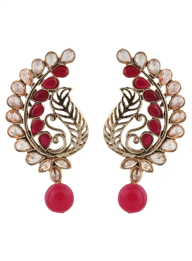 Pink Brass Earrings 151116