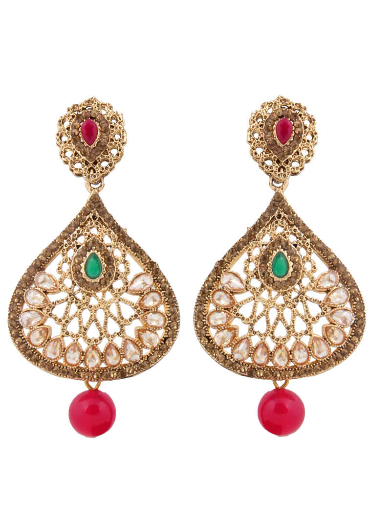 Golden Brass Earrings 151119