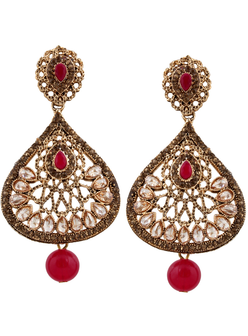 Pink Brass Earrings 151120