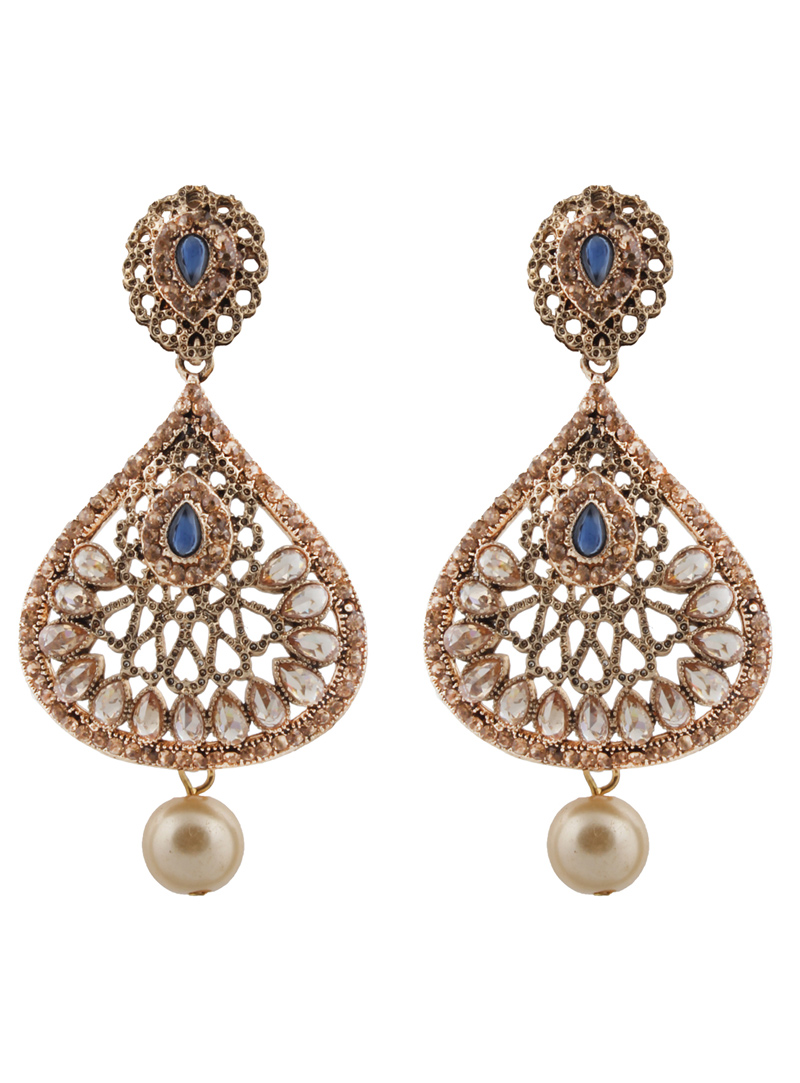 Blue Brass Earrings 151122