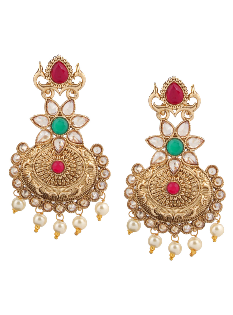 Green Brass Earrings 151123