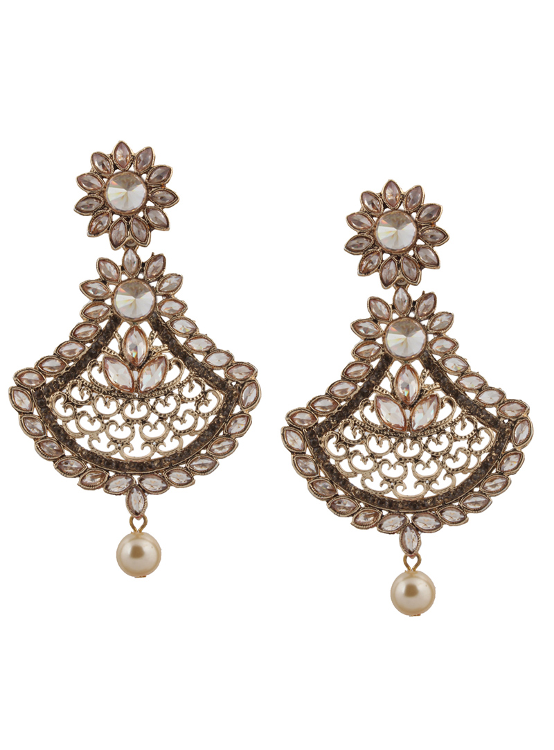 Golden Brass Earrings 151129