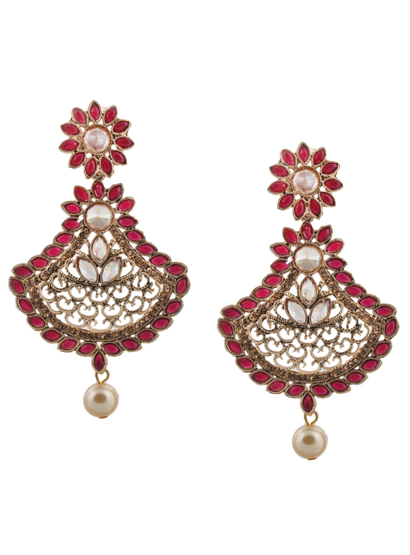 Pink Brass Earrings 151130