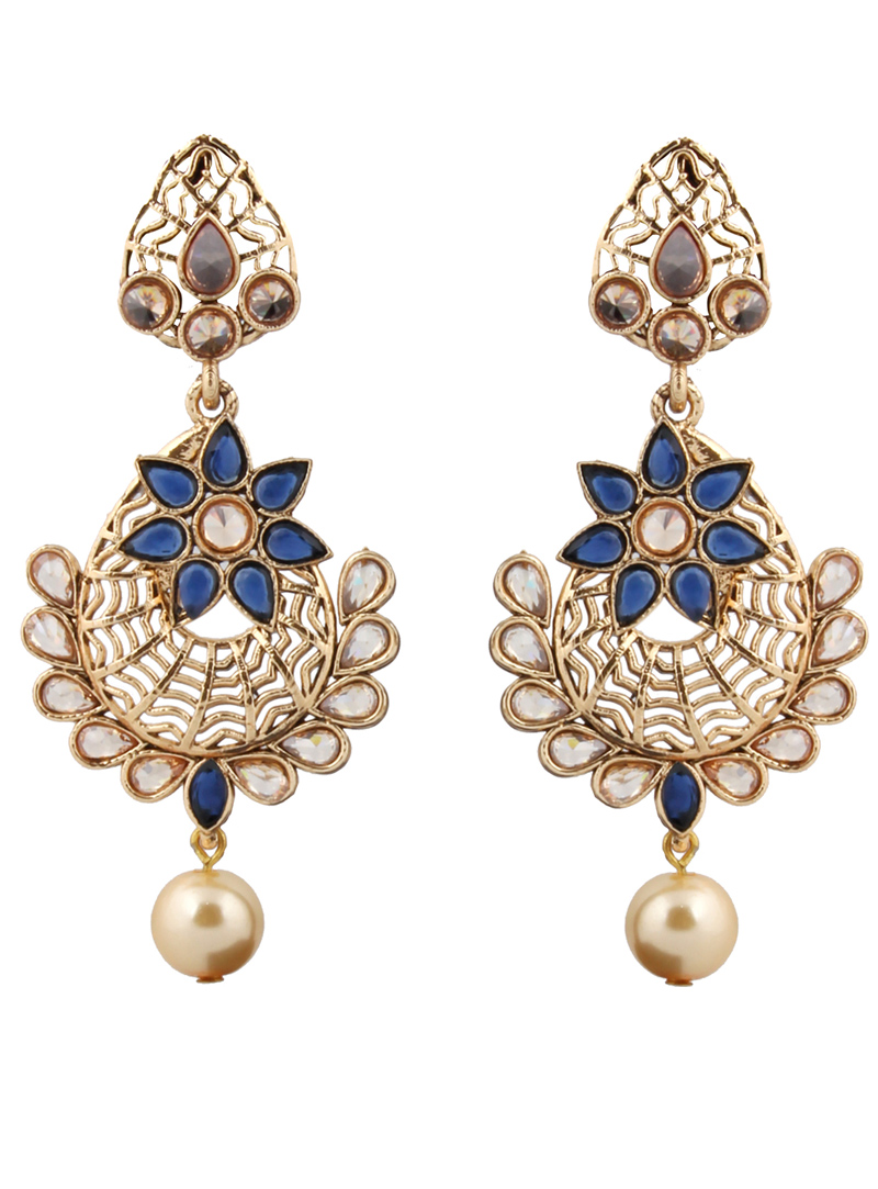 Blue Brass Earrings 151141