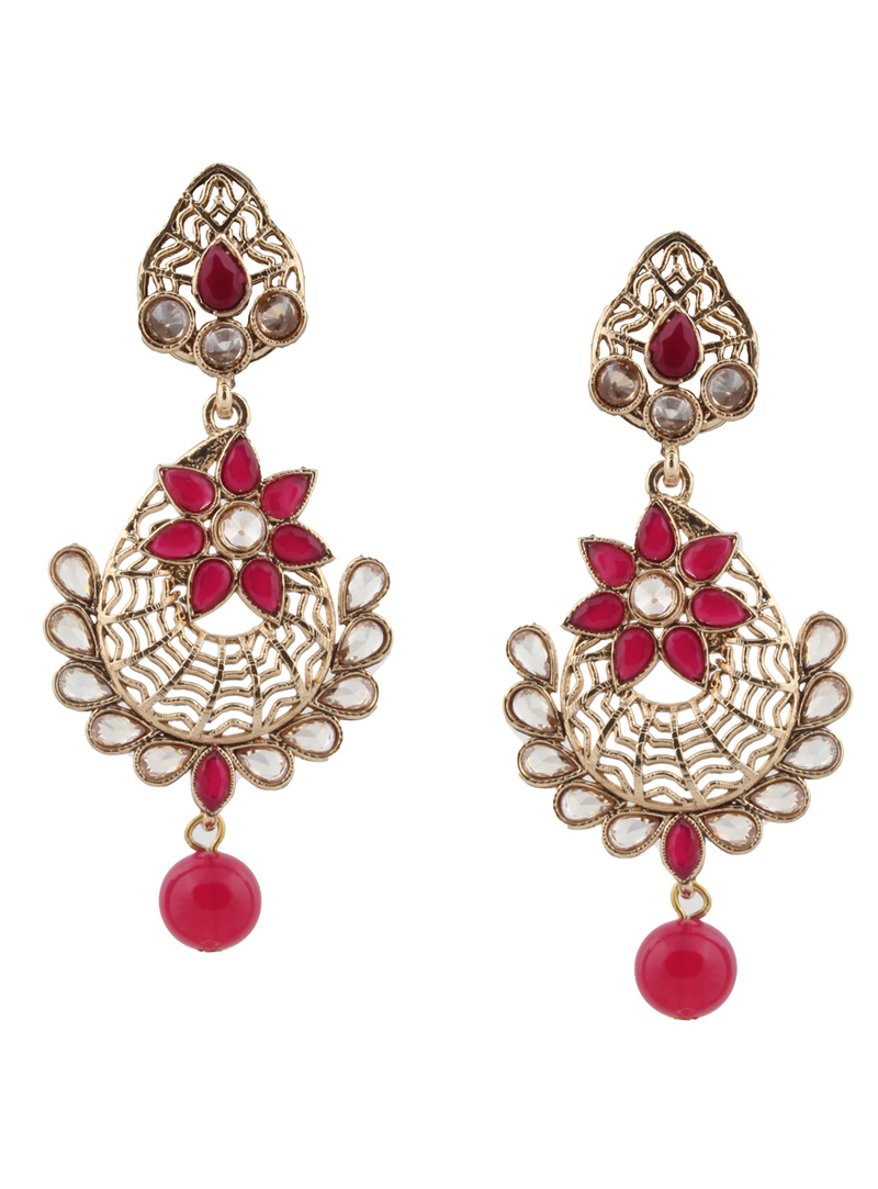 Pink Brass Earrings 151142
