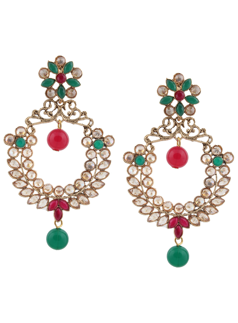 Green Brass Earrings 151143