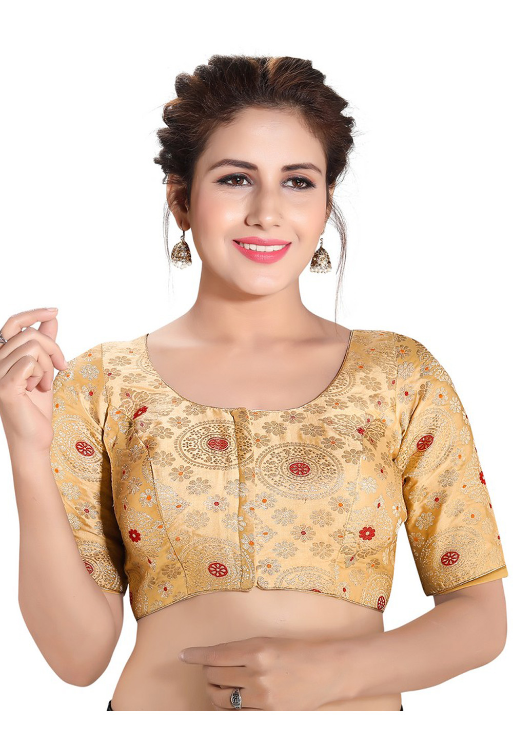 Golden Brocade Readymade Blouse 199950