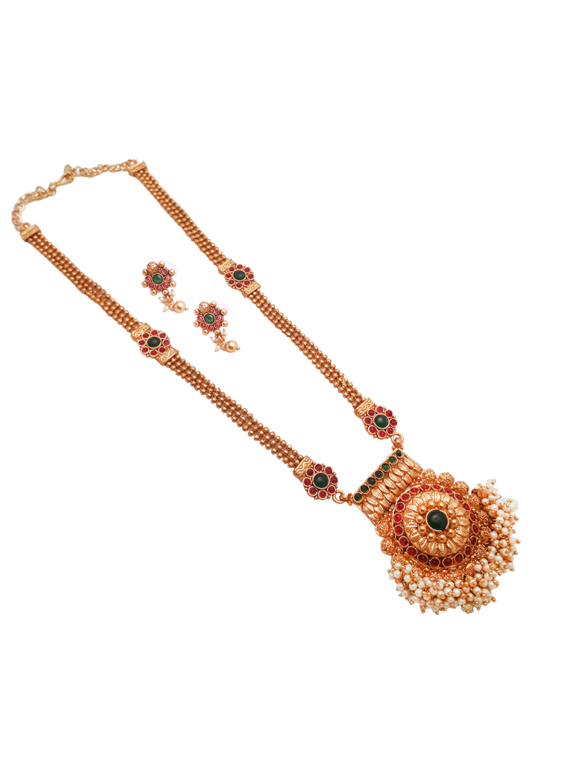 White Alloy Kundan Necklace With Earrings 148753