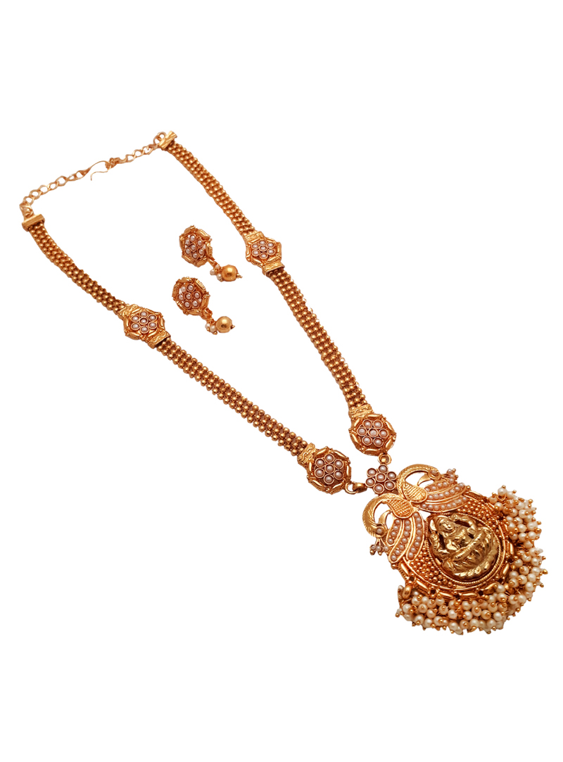 White Alloy Kundan Necklace With Earrings 148754