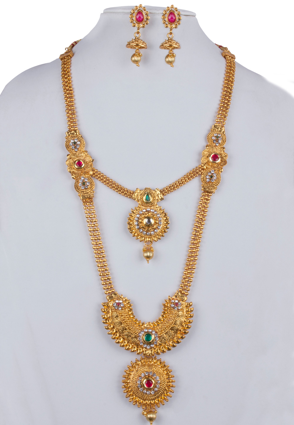 White Alloy Necklace With Earrings 157140