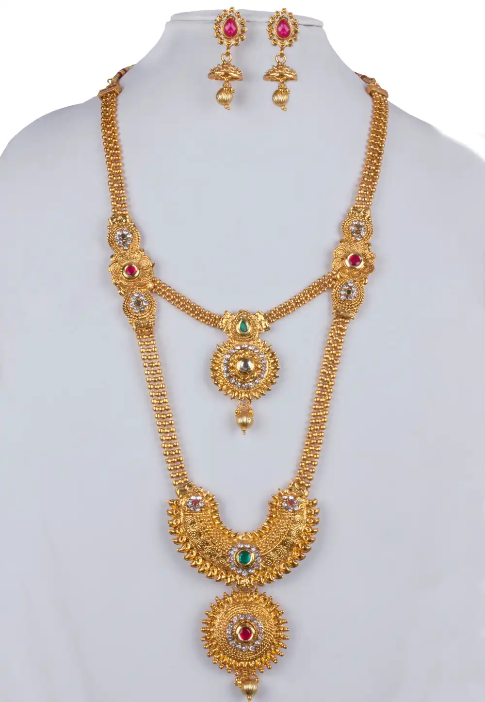 White Alloy Necklace With Earrings 157140
