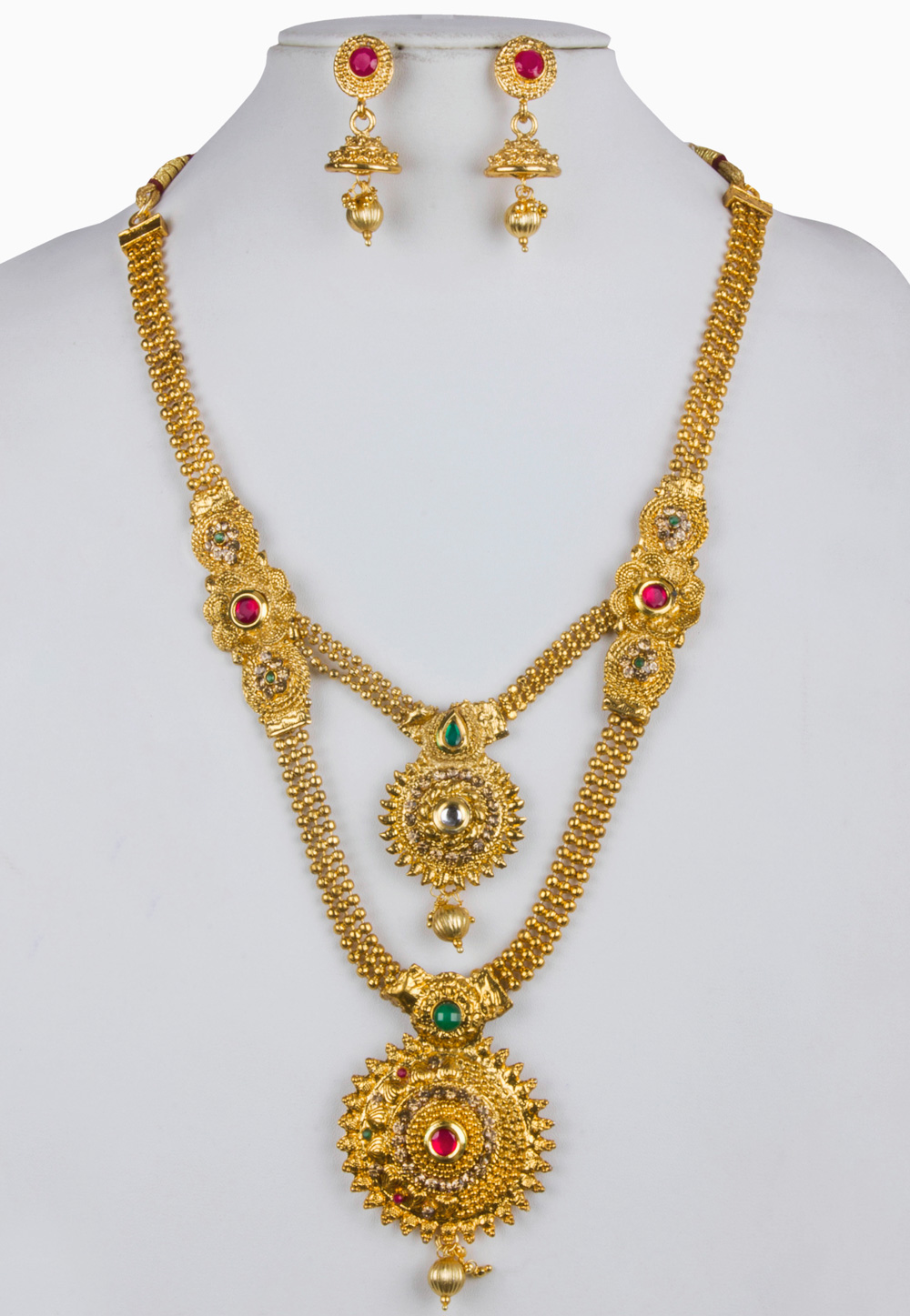 White Alloy Necklace With Earrings 157142